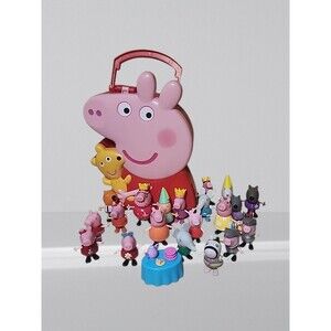 Lot of 20 Peppa Pig & Friends Toy Figures, 1 Accessories & Carry Case Jazwares